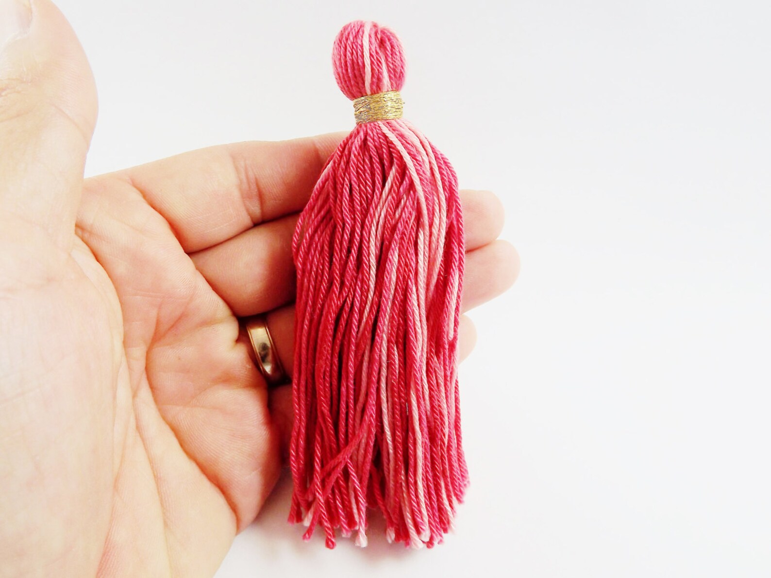 Long Red Rose Pink Multi Color Handmade Cotton Wool Thread - Etsy