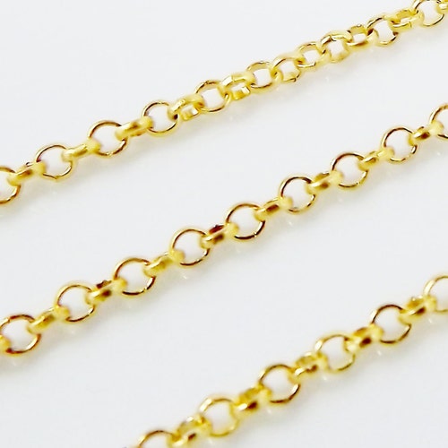 2mm Gold Rolo Chain Round Link Gold 