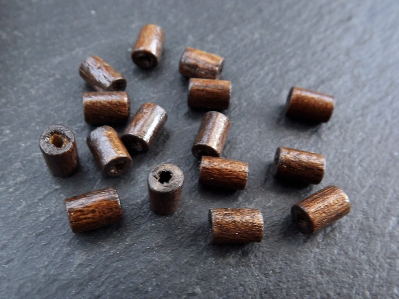 Brown Wooden Beads Choose 50pcs Wooden Spacers 200pcs or 400pcs Brown Wood Tube Beads Satin Varnished Wood Beads 8mm