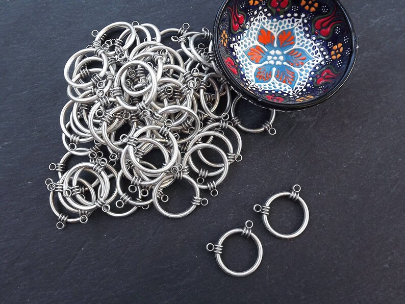 Silver Loop Pendant Ring Pendant Round Ring Closed Loop Etsy