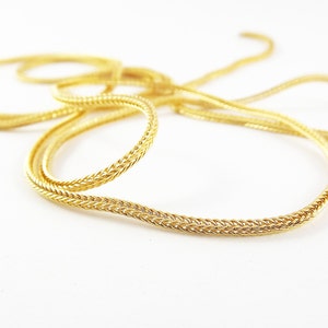 Gold Foxtail Chain, Bali Woven Rope Chain, Braided Chain, 1.5mm Gold Plated Fox Tail Snake Chain, 22k Matte Gold Plated, 1 Meter