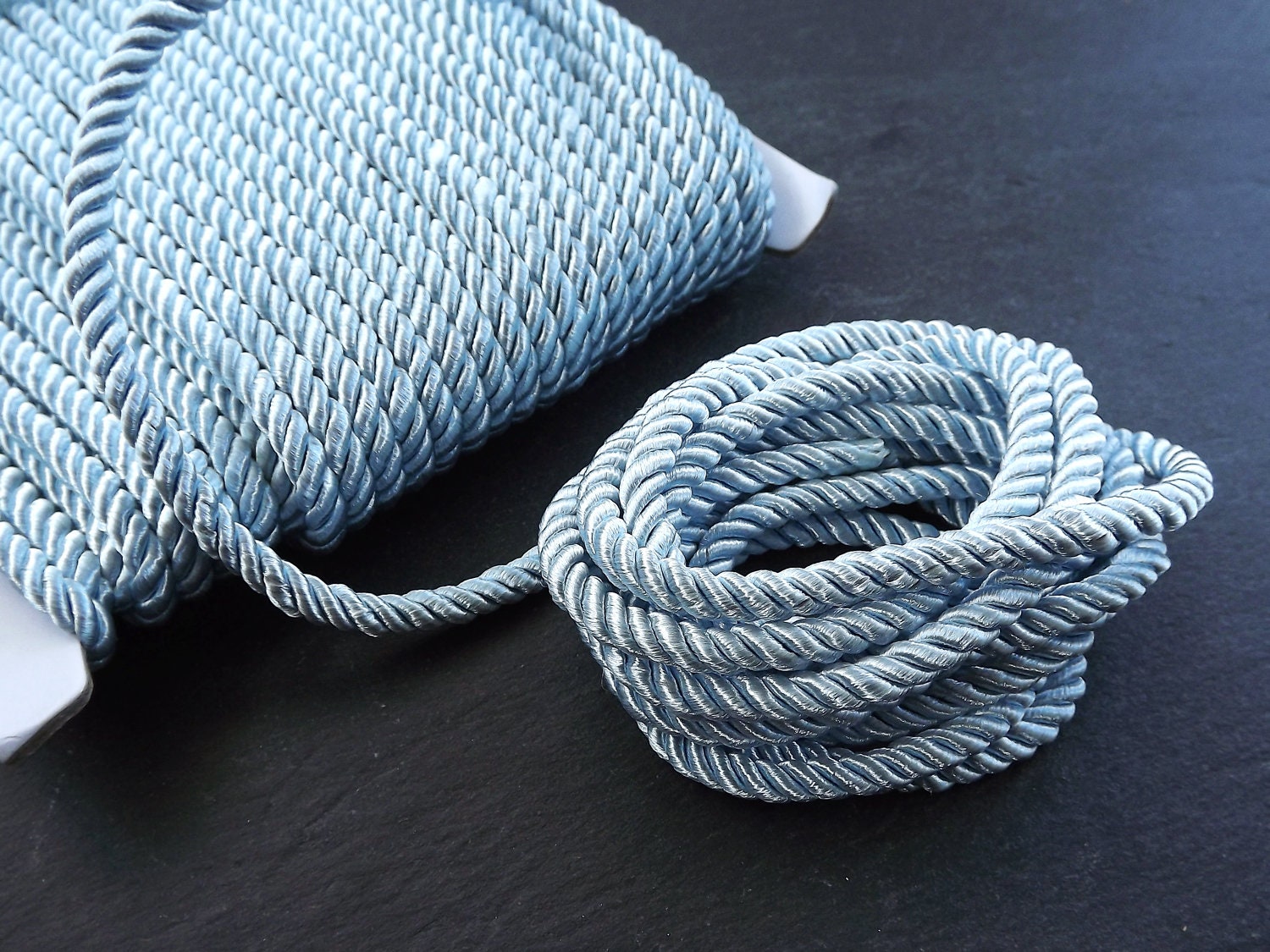 5mm Powder Blue Rope, Blue, Cord, Twisted Cord, Rayon, Satin, Rope ...