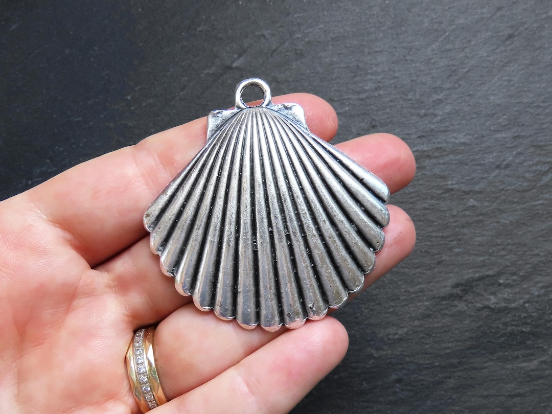 Extra Large Scallop Cockle Shell Pendant, Mermaid Seashell Clam, Ocean ...