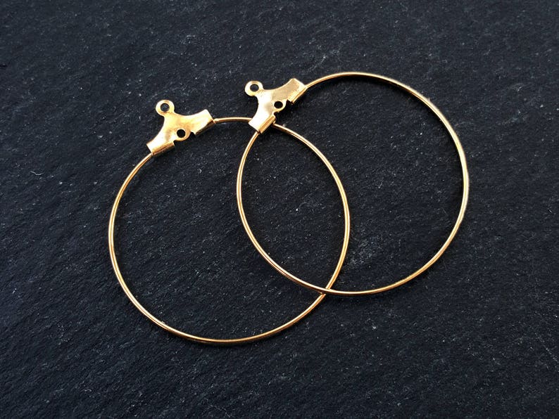 Round Gold Beading Hoop Loops Earring Finding Component 30mm Etsy
