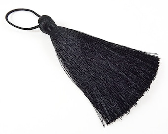 Extra Large Thick Black Thread Tassels Earring Bracelet Necklace Tassel Jewelry Fringe Turkish Findings - 4.4 inches - 113mm - 1 pc