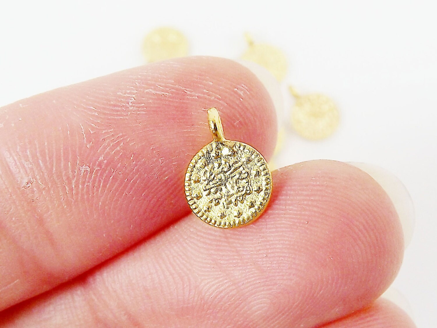 Gold Coin Charms Mini Coin Charms Small Coins Gold Coins Etsy