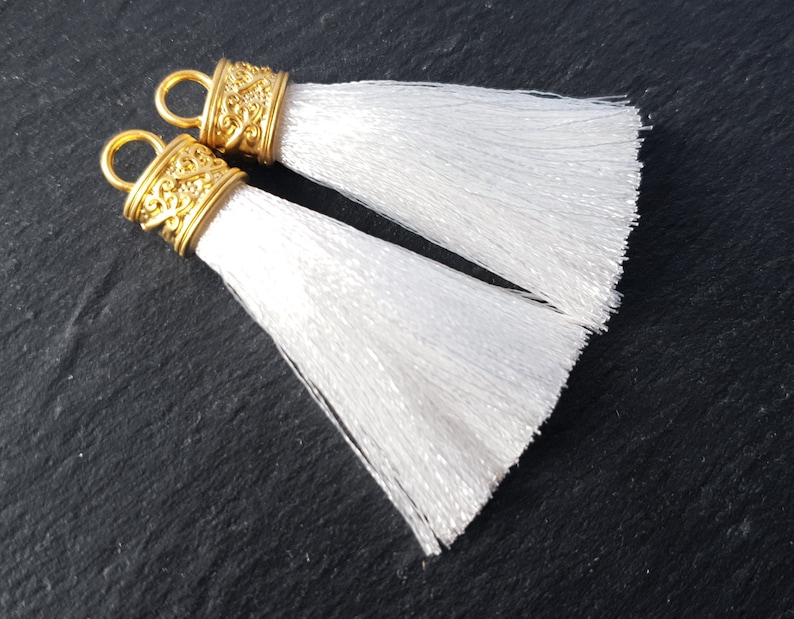 White Tassel Pendant Sugar White Silk Thread Tassel Tassel Etsy