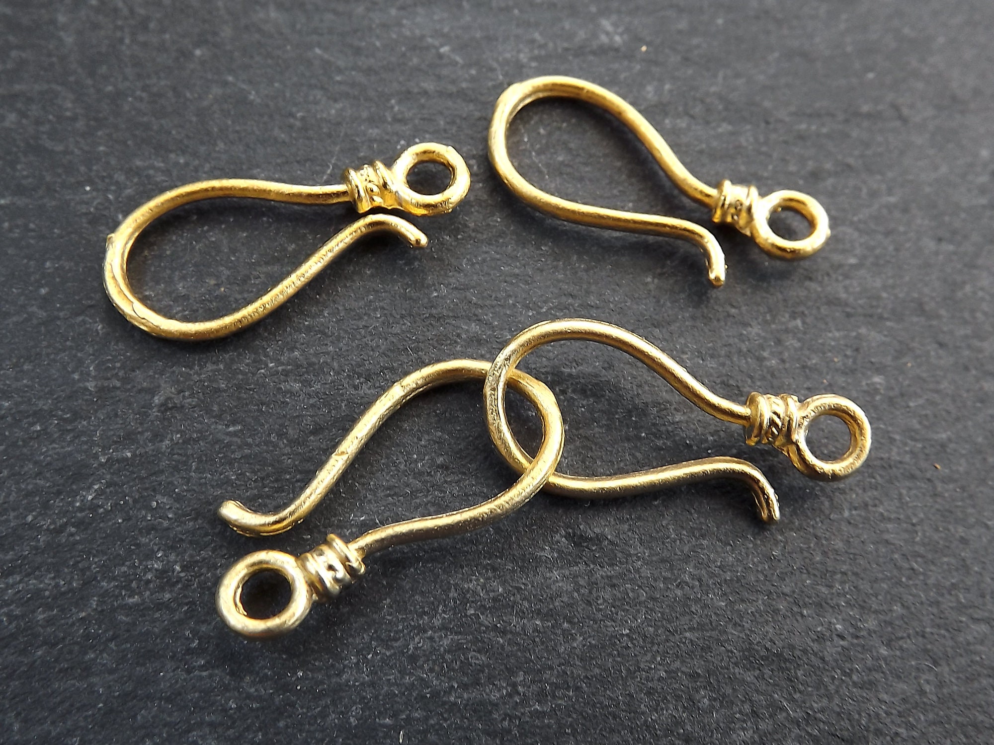 Gold Hook Clasp Findings, Shepherds Hook Clasp, Necklace Clasps