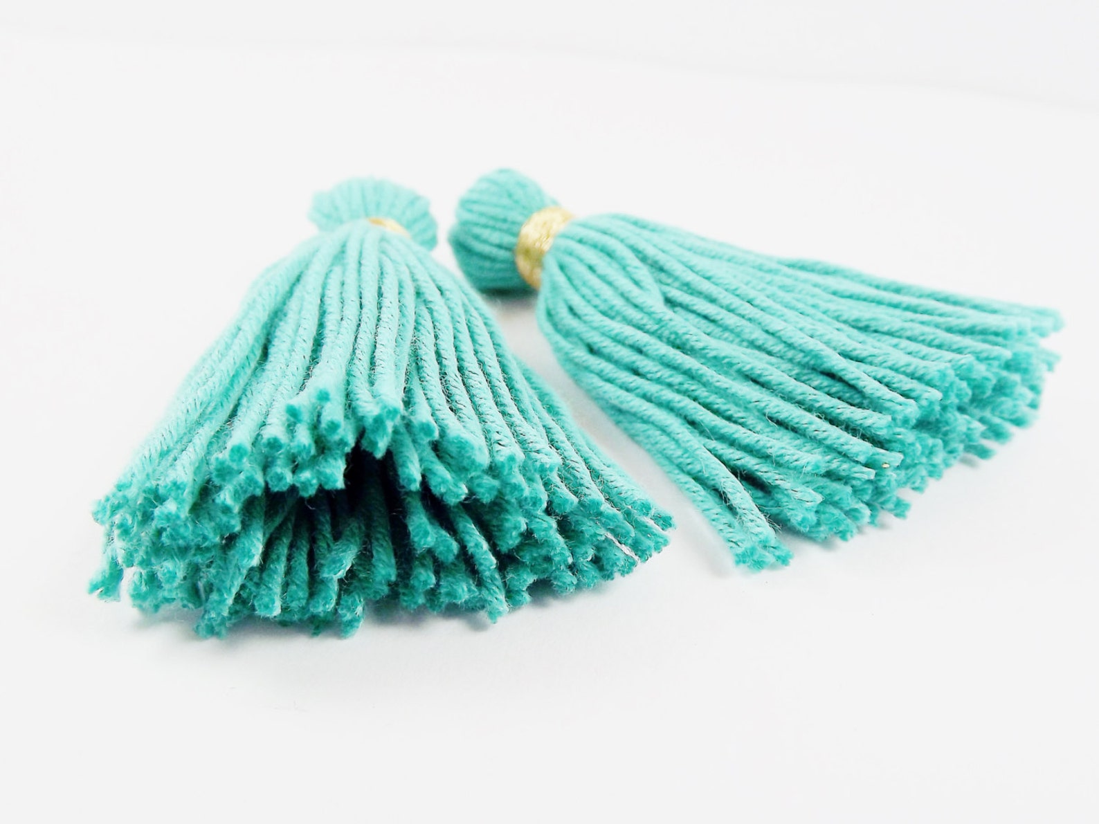 Long Teal Handmade Wool Thread Tassels 3 inches 75mm 2 Etsy