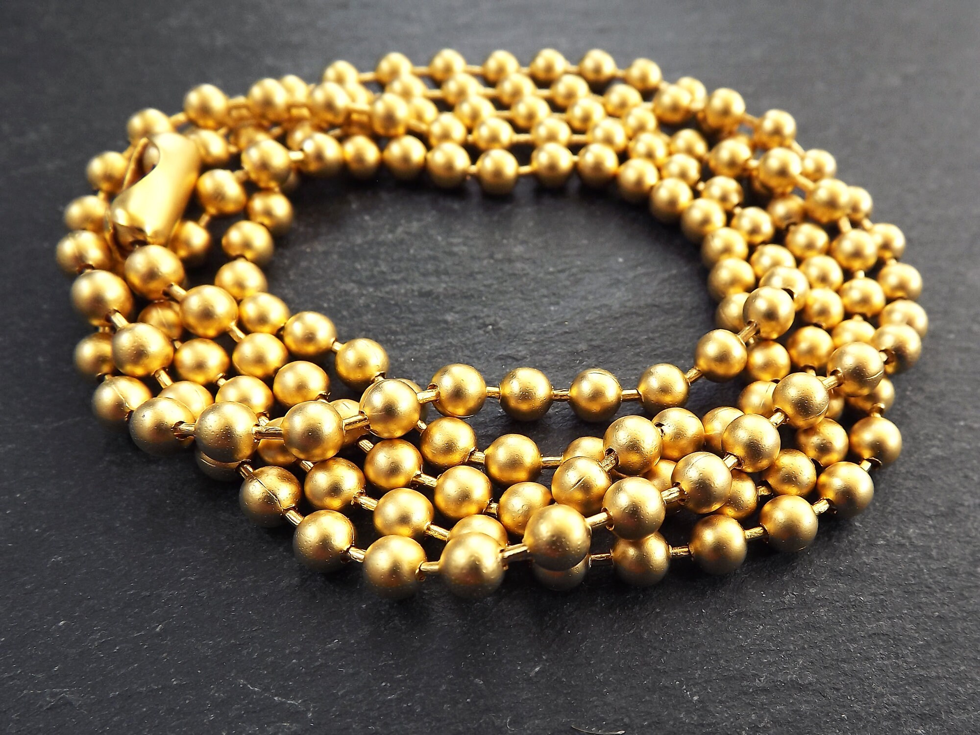 4.5mm Gold Ball Bead Chain Large Thick Round Link Chain 22k Etsy