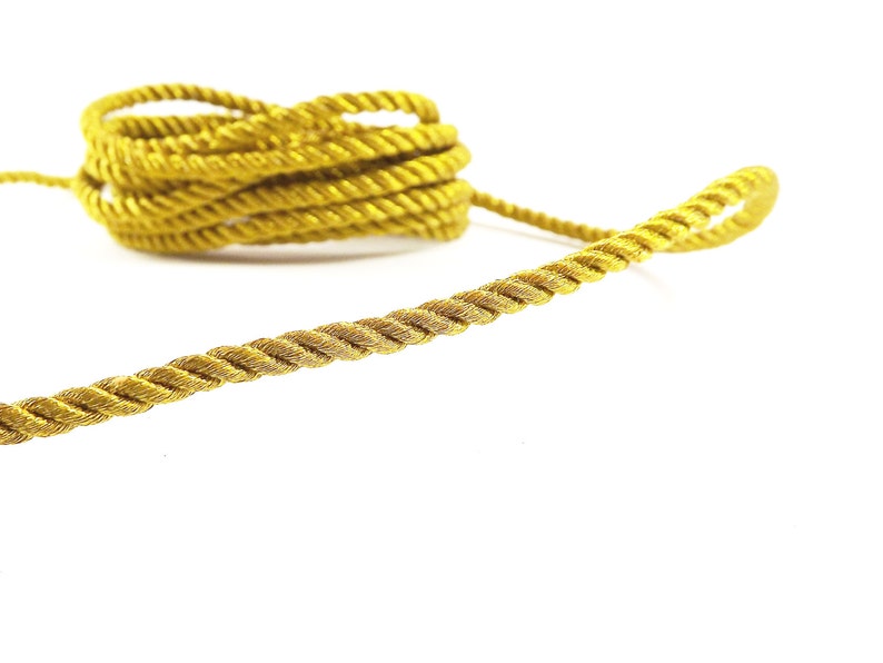 Red Satin Rope Gold 3.5mm Metallic Antique Gold Twisted Rayon Satin Rope Silk - Etsy
