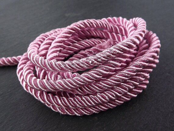 5mm Baby Pink Rope, Pink, Cord, Twisted Cord, Rayon, Satin, Rope