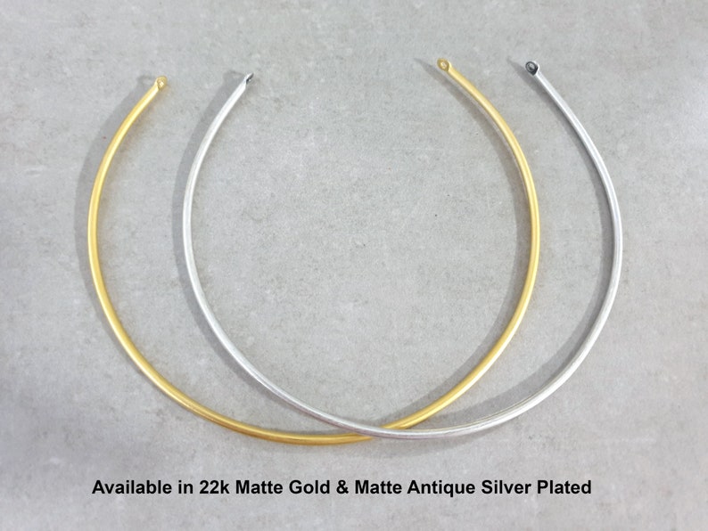 Wire Collar Wire Cuff Choker Thick Choker Necklace Blank Non Tarnish 22k Matte Gold Plated Gold Wire Choker with Loops 14.5 1pc