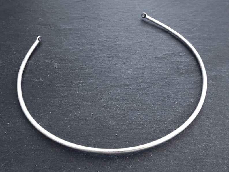 Silver Wire Choker with Loops Thick Choker Necklace Blank Etsy