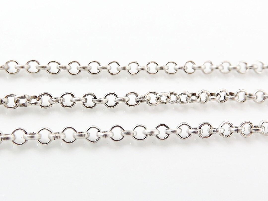 2mm Rolo Chain - Matte Silver Plated - 1 Meter or 3.3 Feet - Etsy
