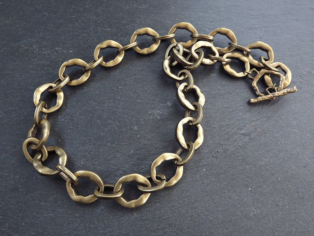 16 Chunky Bronze Necklace Chain With Clasp Thick Trend Etsy