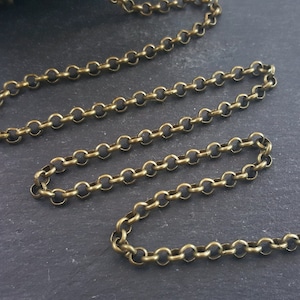 4.5mm Rolo Chain Antique Bronze Plated - Necklace Bracelet Jewelry Supplies Chain - 3 Meters  or 9.84 Feet