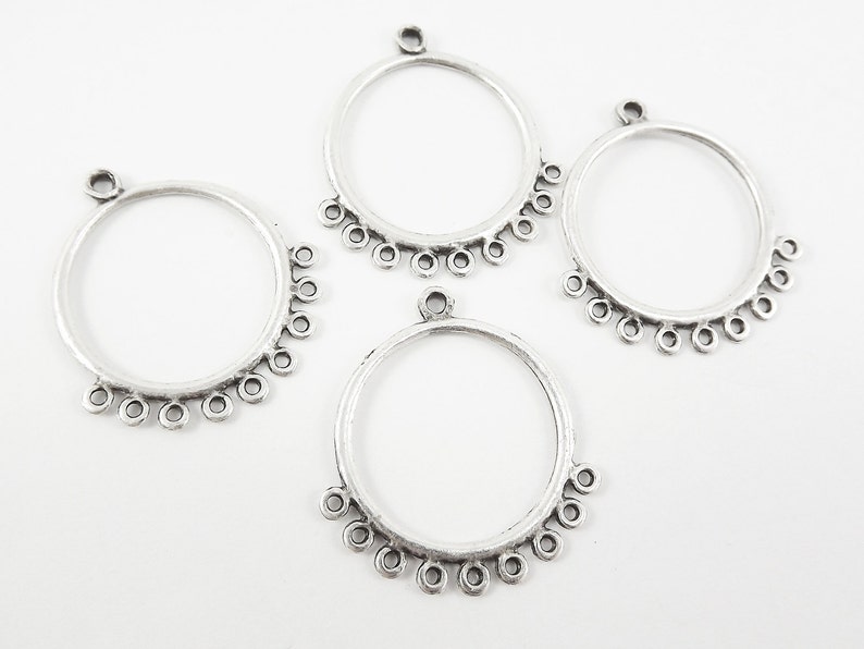 Plain Cast Chandelier Earring Components With 9 Loops Matte Etsy