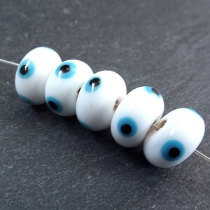 Evil Eye Beads Blue Evil Eye Beads Charms Glass Evil Eye Beads for Jewelry Pendant Keychain Making Bracelets Necklace Earrings