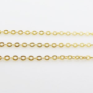 2 x 2.5mm Delicate Cable Chain  - 22k Matte Gold Plated - 1 Meter  or 3.3 Feet