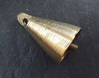 Messing Glocke Rustikal gegossen Roh Messing Tribal Ethno Glöckchen Anhänger, Schmuckzubehör Home Dekoration Kostüm Design - No:5 Bar Clapper - 1Stk