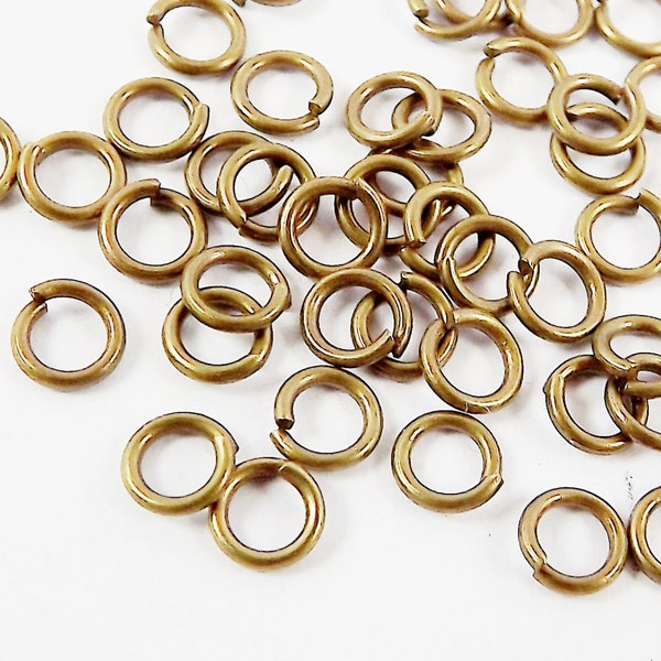 4mm Bronze Jump Rings Jewelry Making Supplies Findings Jumpring Link Jewellery Essentials - Antique Bronze Plated Brass 50 pcs