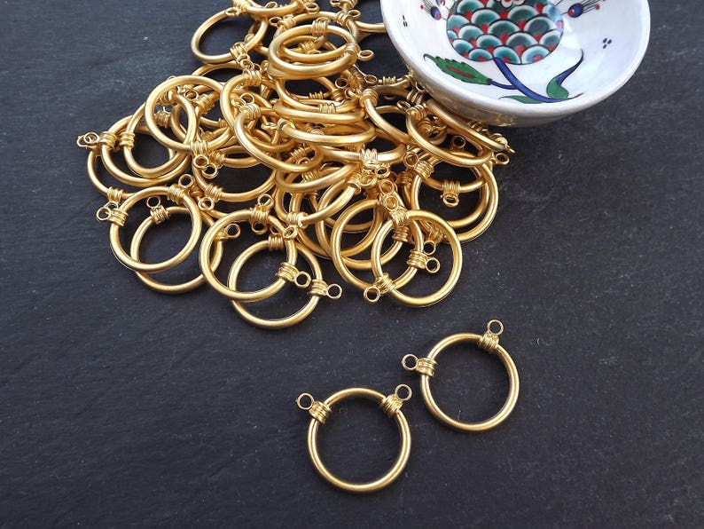 Gold Loop Pendant Gold Ring Pendant Round Ring Closed Loop Etsy
