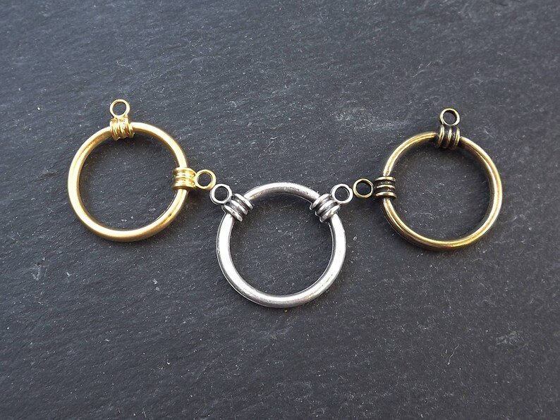 Gold Loop Pendant Gold Ring Pendant Round Ring Closed Loop Etsy
