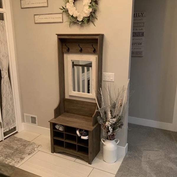 Hall Tree With Bench and Storage - Etsy