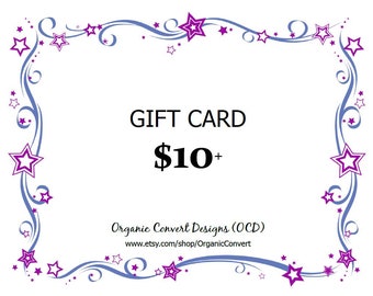 Shop Gift Certificate Card for Organic Convert Designs