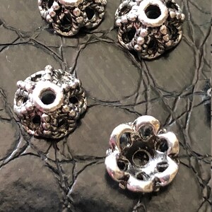 Beautiful Silver Bead Caps - 100pk ~ "FREE SHIPPING"