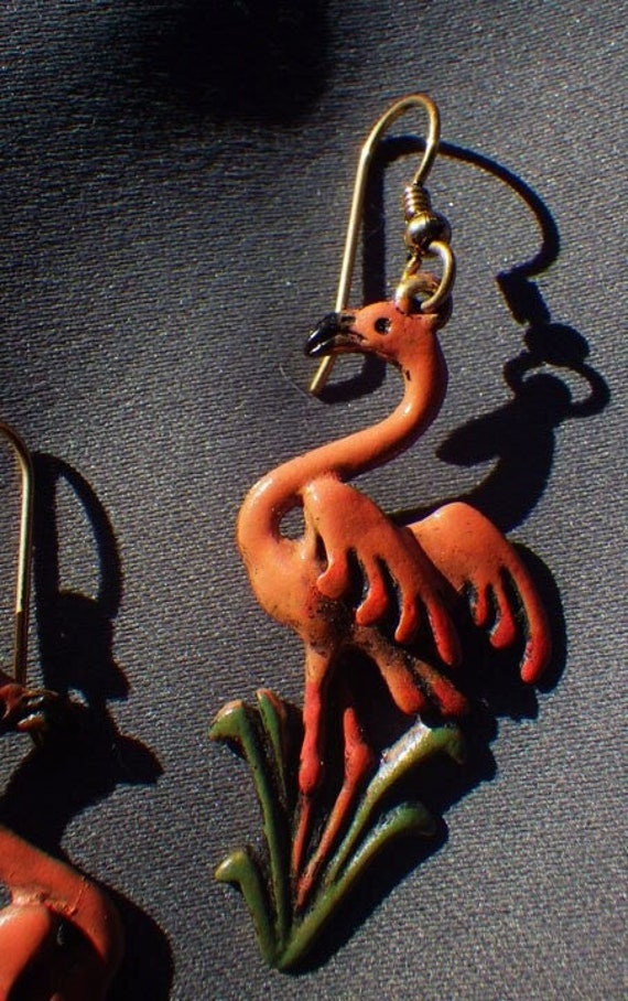 Dartefax Legacy Vintage Flamingo Earrings - image 1