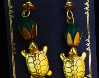 D'Artefax Legacy 24K Gold Plated Turtle Earrings