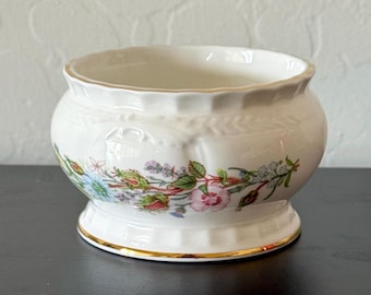 Zuccheriera aperta vintage Aynsley Wild Tudor in fine porcellana Bone China, prodotta in Inghilterra
