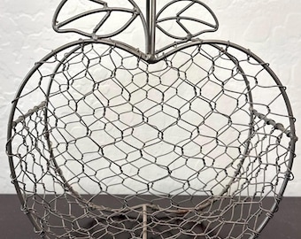 Chicken Wire Apple Basket, 9”