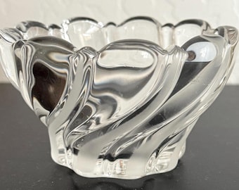 Mikasa Peppermint Swirl clear crystal candy dish