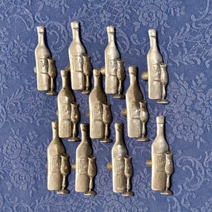 Vintage Susan Maugenest Wine Bottle Cabinet Pulls – Set of 11 Cast Metal Hardware