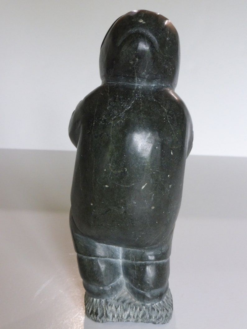 Canada Eskimo Art Inuit Hunter And Seal Soapstone Etsy