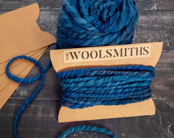 Textured Art Yarn - 5yd Segments – Super Bulky Thick-and-Thin Texture - Rambouillet Wool - "Late Night"