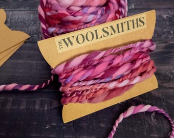 Textured Art Yarn - 5 Yard Segment - Soft Targhee Wool - Bulky Thick & Thin - Handspun for Weaving or Mixed Media