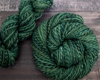 Soft Handspun Rambouillet Wool Yarn – Light Worsted, 2-Ply, Small Batch, Under the Pines