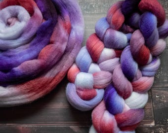 Medium Wool Combed Top, Hand Dyed Roving - Falkland, 4oz - Gravitron