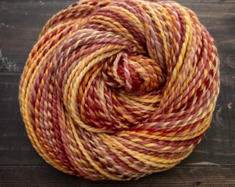 Handspun Soft Yarn, Light Worsted, 2ply, 150 yds - Solar Flare