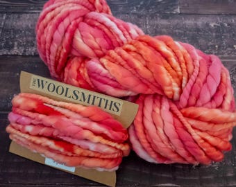 Handspun Art Yarn – Jumbo Targhee Wool for Weaving – 5 Yards or Full Skein