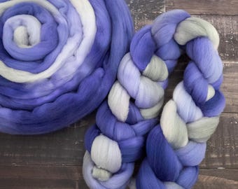 Soft Hand Dyed Combed Top - Targhee Wool Roving, 4oz - Lupine