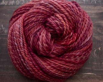 Handspun Soft Yarn, Light Worsted, 2ply, 165 yds - Starberry