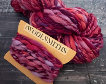 Handspun Rambouillet Wool Art Yarn – Super Bulky Thick & Thin Texture (5yd or Skein)