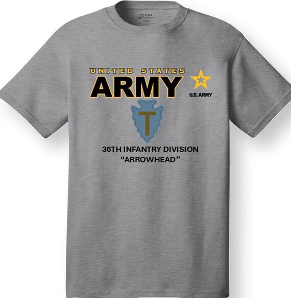 36th Infantry Division* Arrowhead * Emblem* Shirt. These shirt are customized*Army Officially Licensed