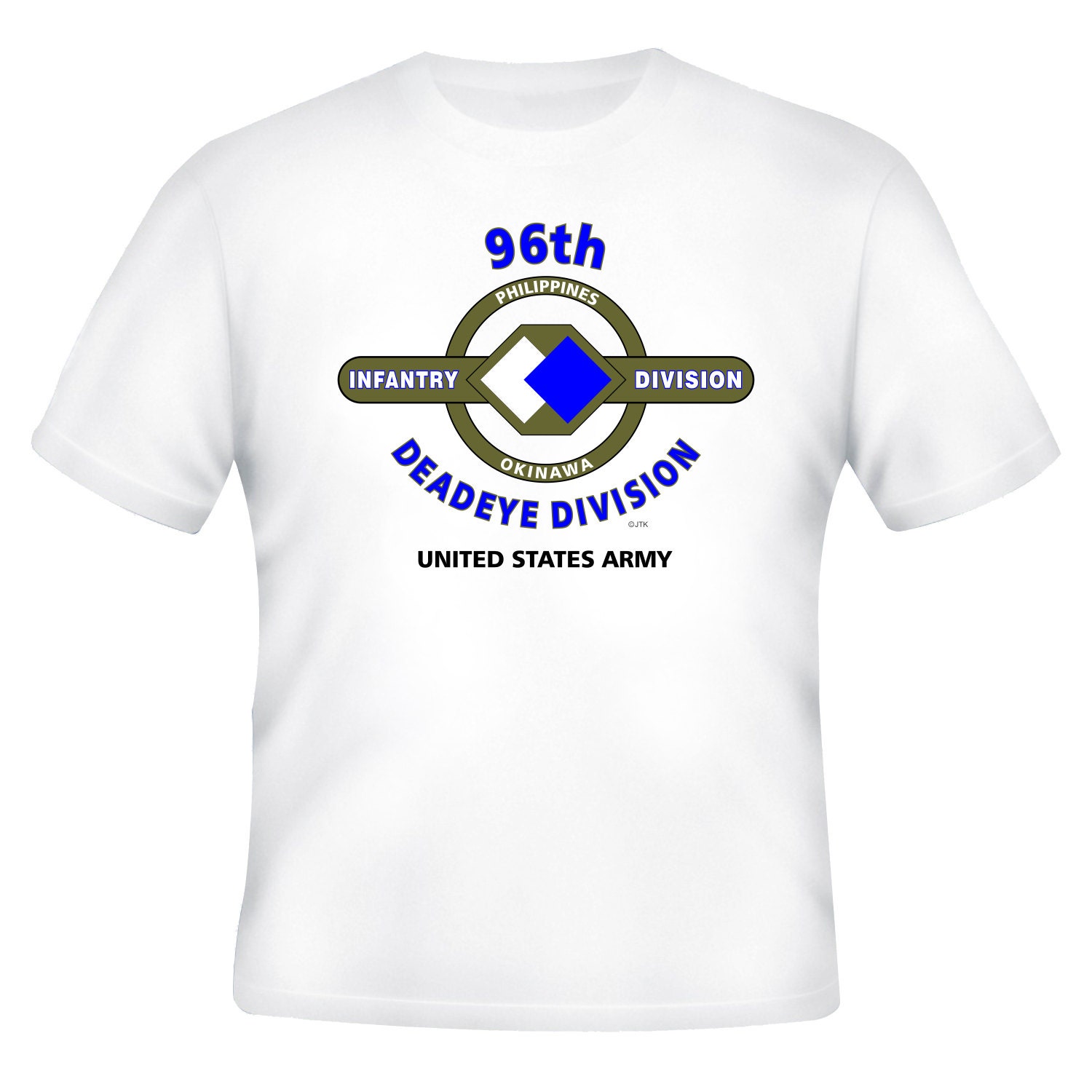 96th Infantry Divisiondeadeye Divisionunited States Army White Shirt
