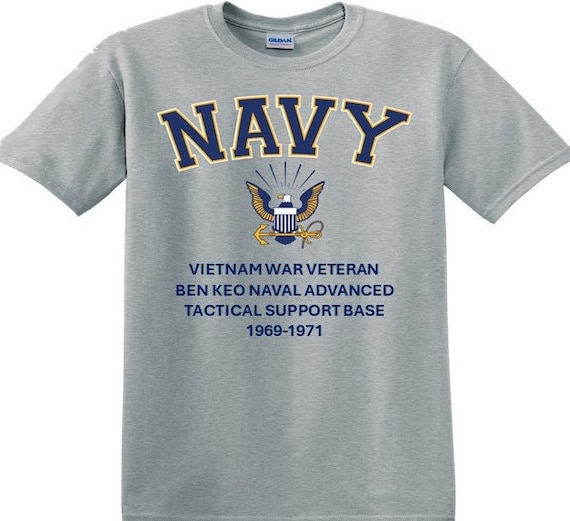 Ben Keo Naval Advanced Tactical Support Base*Vietnam War Veteran* 1969-1971* Navy Eagle *T-Shirt. Navy Officially Licensed